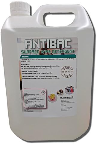 Bonnymans Antibac - General Purpose Cleaner - BS EN 1276 approved - 5 litres