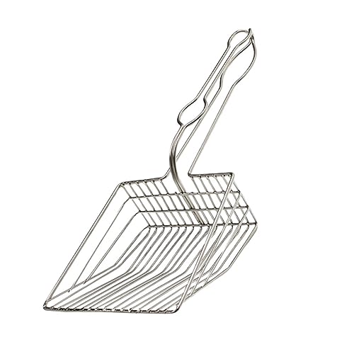 1Pc Durable Stainless Steel Pet Litter Scoop with Long Handle Comfortable Grip Cat Sand Shovel for Effortless Cleaning of Litter Box and Cat Waste