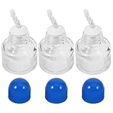 ROMISBABA 3 Stück Teiliges Mini glas alkoholbrenner Deckel Hitzebeständige Laborbrenner Tragbare Brennerlampen für Outdoor Küche und Experiment Inkl Docht Schnelles Erhitzen Sicher und