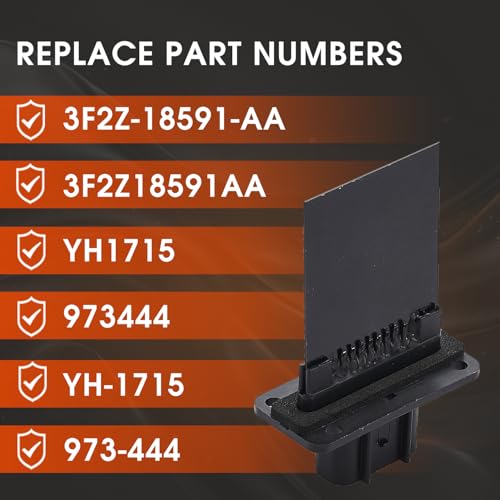 Image of HVAC Blower Motor Resistor - Compatible with Ford, Lincoln, Mercury Vehicles - Expedition, Escape, F150, F250, F350 Super Duty, Mustang, Mark LT, Mariner Replaces 3F2Z-18591-AA, YH-1715