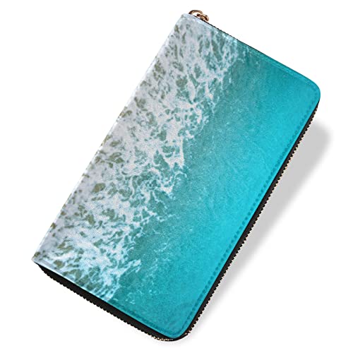 Starfish on The Beach Wallets For Women Gold Zip Around Credit Card Holder Organizer Ocean Sea Long Wallet Large Capacity Lightweight Ladies Purse4