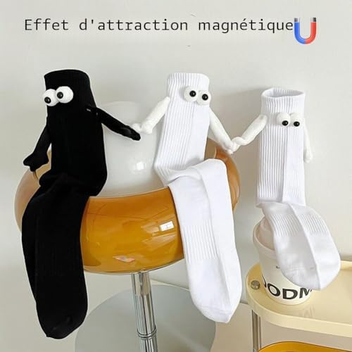 Flintronic Chaussettes Magnétiques 3D, Funny Couple Holding Hands, Tube Moyen Drôle pour Femme et Homme – vue 5