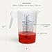 Half Gallon 64oz (2 quart) Measure Pitcher- Conversion Chart-Strong Food Grade - Resistant to Chemicals- Great for Lawn, Pool & Spa, Ag, Home Hobbies, Lye, Cooking, Shop Motor Oil Fluids Made In USA