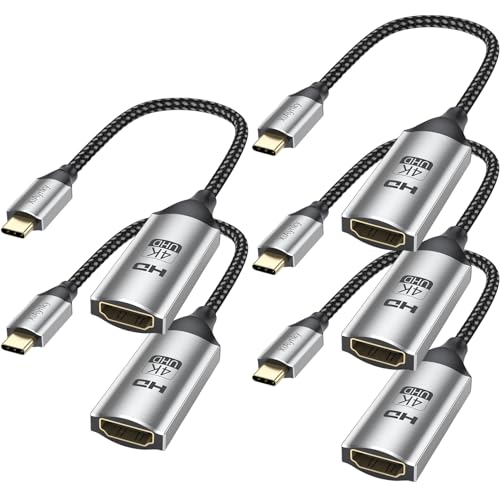 Adaptateur USB C vers HDMI 4K écran noir résolu câble convertisseur mâle femelle pour XPS