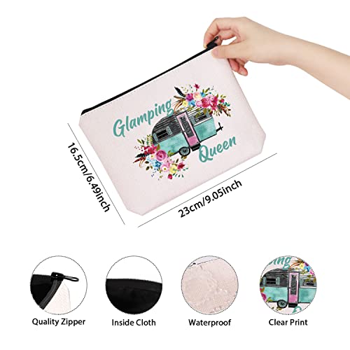 TSOTMO Glamping Gift for Women Clamping Queen Nature Lover Zipper Pouch Makeup Bag (Glamping Queen) - Image 2