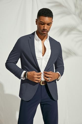 Image of PJ PAUL JONES Men's Casual Knit Blazer Suit Jackets Two Button Lightweight Unlined Sport Coat