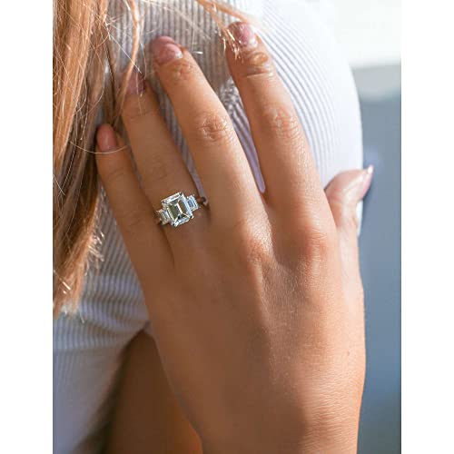 Kobelli 4.1ct tw Emerald Moissanite Three Stone Engagement Ring (GH/VS)3