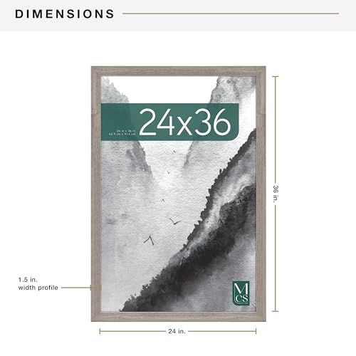 MCS Museum Poster Frame 24x36 Barnwood, Vertical & Horizontal Wall Hanging Large Picture Frame for Photos, Posters & Art Prints (1-Pack) by MCS - Image 5