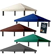 Vervangend dak voor paviljoen, 334 cm x 334 cm, antiek zand, waterdicht, materiaal: Panama zacht pvc, 370 g/m², extra sterk, model 10 ( beige