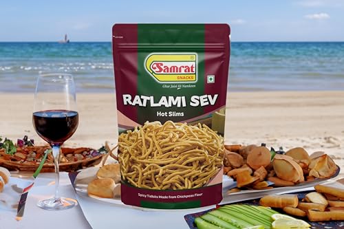 Image of Samrat | Ratlami Sev Bhujia Hot Slims Magic of Spicy & Crispy Taste in Flavorful Namkeen Snacks | Ghar Jaisi Hi Namkeen | (Pack of 2 (2 x 500g))