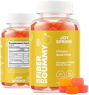 Kids Fiber Gummies for Constipation - Fiber Gummies for Kids Ages 4-11 & Adults - Fiber Supplement Gummies for Regular Digestion - Natural Fiber for Kids - Orange & Berry Flavored - 5 mg - 60 Ct