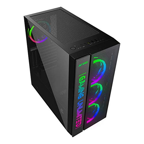Image of Ant Esports ICE-511 MAX Mid Tower Mesh Computer Case I Gaming Cabinet Supports E-ATX, ATX, Micro-ATX, Mini-ITX MB & Ant Esports Superflow 120 Auto RGB V2 1200 RPM Case Fan /Cooler