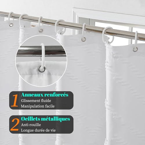Rideau douche anti moisissure et étanche Aeici lavable en machine - 5