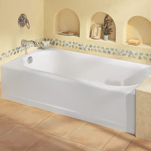American Standard 2397202.020 Princeton Luxury Ledge Americast Above-Floor Rough-In Bathtub with Right Drain, 60 in x 34 in, White