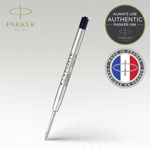 Image of Parker QUINKflow Authentic Black Ink Refills, Medium Point, For Ballpoint Pens, 10 Count - Desk, Office Supplies, Everyday Writing