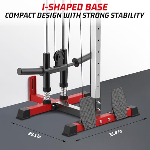 Wall Mount Cable Machine,LAT Power Cable Machine, LAT Pull Down and LAT Row LAT Tower,Cable Crossover Machine with 20 Positions,LAT Pulldown Machines for Home Gym Total Body Training