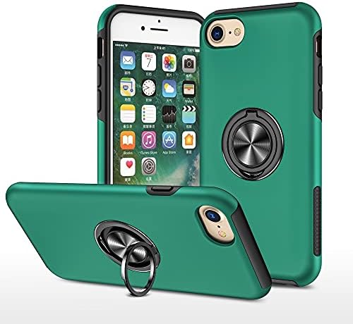 EYZUTAK Case for iPhone 11 6.1 inch, 360 Degree Rotation Magnetic Metal Finger Ring Holder Magnet Car Holder Inner Silicone with Camera Protection Glossy Anti-drop Hard Cover - Black
