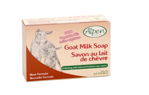 Alpen Secrets Exfoliating Goat Milk Soap with Oatmeal, 5-Ounce (Pack of 4)