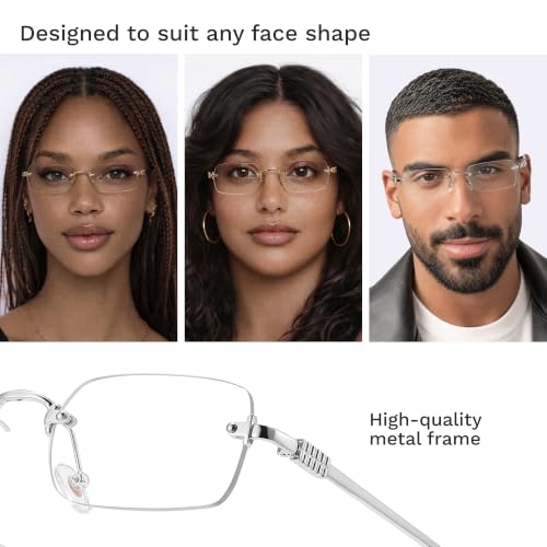 Image of livho Blue Light Blocking Glasses for Women and Men, Lightweight Metal Frame Computer Glasses, Anti Eye Strain, UV Protection