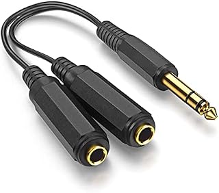 WILLIZTER 1/4 Inch 6.35mm Splitter Cable1/4 Inch 6.35mm TRS Stereo Male to Dual 6.35mm 1/4 Inch TRS Stereo Female Jack Quarter Y Splitter Cable Quarter Inch Splitter Cord