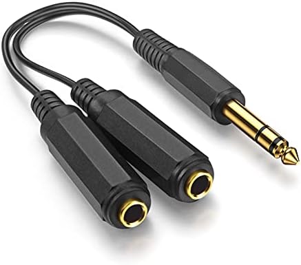 6.35mm 1/4 Inch Jack Cable Quarter Y headphone Splitter
