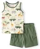 The Children's Place,Baby-Boys,and Toddler Tank Top and Shorts 2 Piece Outfit,Safari,4 Years