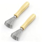 2 pezzi detergenti per spazzola per capelli, spazzola di pulizia con manico in legno, mini spazzola per capelli, spazzola di pulizia per rimuovere le setole dei pennelli, pettini, tappetino da bagno