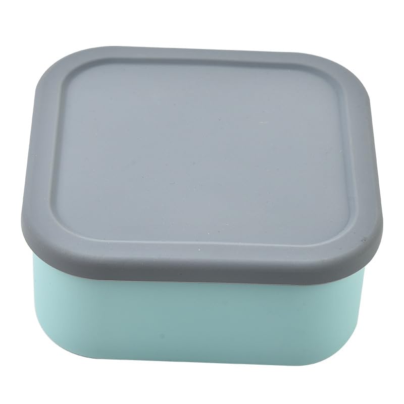 Silicone Fresh-Keeping Box Dipping Sauce Cup for Seasonings and Snacks Leak-Proof Liquid Storage Salad Dressing Container Bento Box for Office Workers Portable Picnic Square Lunch Box 300ml