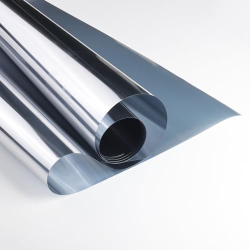 Heroad Brand Window Privacy Film One Way Privacy Sun Blocking Black-Silver 17.7inch x 6.5ft/Roll