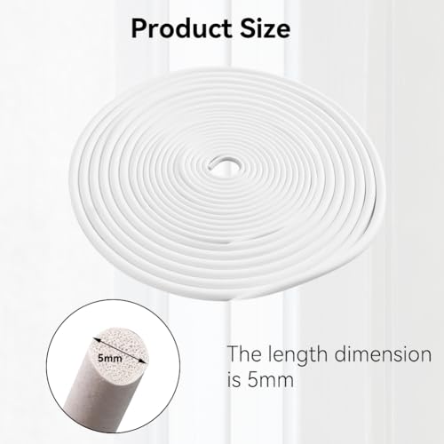 Ø5mm Dichtung Schaum Rundschnur, 5 M Schaumstoff Dichtstreifen, Fugen Dichtschnur, Silikon Schaumstoffstreifen, Runde Dichtschnur für Fugen, Gummi Solider Schaumstoffstreifen für Basteln Rohr Handwerk