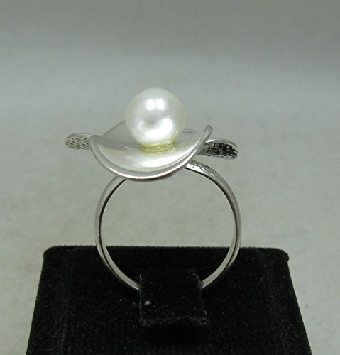 Sterling silber ring Blume mit 8mm perle 925 Empress jewellery Größe 46-69 R001144