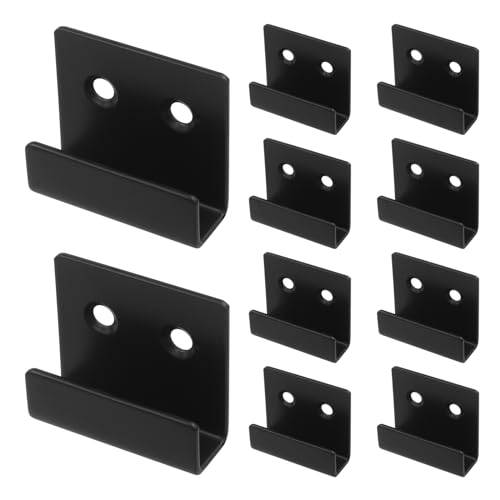 Image of 10 Pcs Wall Hanger, Stainless Steel Wall Mount Brackets Hook Wall Tile Bracket , Heavy Duty Wall Hanger Brackets Wall Tile Hanger for Picture Frame, Mirrors, Tile Display (Black, Small)