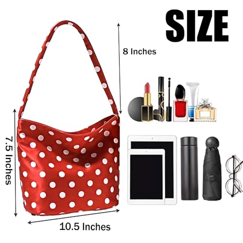 Polka Dot Small Shoulder Bag, Stylish Tote Bag Hobo Handbags for Women,Underarm Purse with Magnetic Snap2