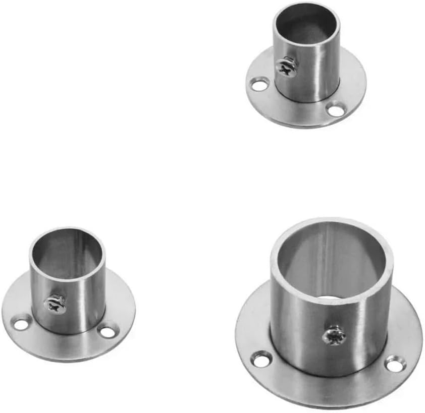 Flange Flange Wardrobe Steel Pipe Bracket Tube Support Seat Rail Pole Socket End Holders(19mm)