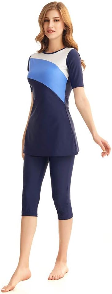 TianMaiGeLun Modest Swimwear Surfing Suit Short Sleeve Swimsuit Burkini Modesty Swimming Costume