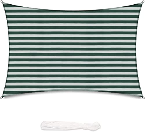 Sekey Sonnensegel 3.66x4.88m, Sonnenschutz, Rechteckig HDPE-Kunststoff, Winddicht Wasserdurchlässig...