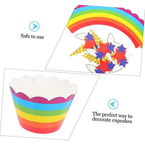 jojofuny 36 Conjuntos De Adornos Toppers Festa Chuveiro Muffin Para Copos Bebê Papel Sobremesas Bolo