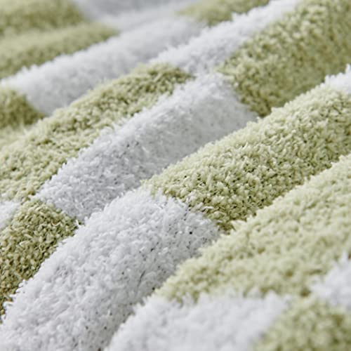 Brichoee Throw Blankets Checkered Reversible Microfiber Blankets, Super Soft Warm Cozy Fluffy Blankets For Couch Bed Sofa Camping Travel (Green, 60"X80") #TOP3