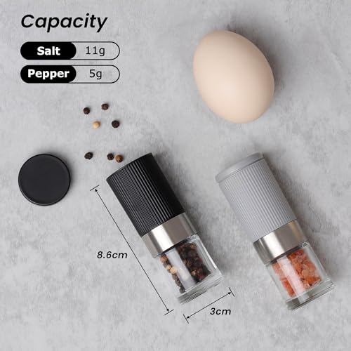 Mini Salt Pepper Grinder Set, Adjustable Coarseness Ceramic Mill by VEVOK CHEF - Used condition - Image 2