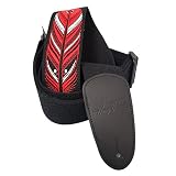 Henry Heller Guitar Strap (HDH-01), Black - Feather Design