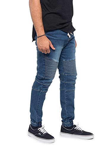 Men's Drop Crotch Joggers Denim Jean Pants4