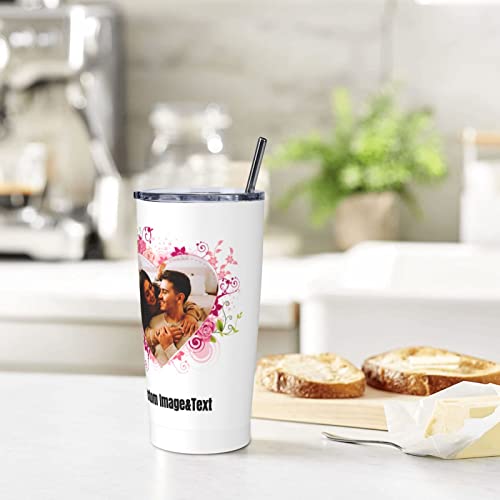 Custom Personalized Tumbler With Photo Text Picture - 20Oz Insulated Stainless Steel Coffee Cup Travel Mug - Birthday Christmas Cups Customized Gifts For Men Women #TOP1