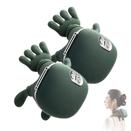 Massaggiatore per spalle,massaggiatore shiatsu per schiena e collo,massaggiatore per collo e spalle con funzione riscaldante,cuscino massaggiante elettrico per alleviare il dolore al collo (2 pezzi)