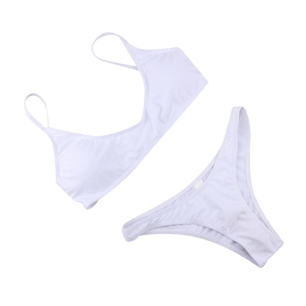 ECOMISTIQ®Women Detachable Padded Push Up Set Two Piece Swimsuit White XL|Sporting Goods|Water Sports|Swimwear & Safety|Swimwear|Women