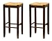 Bar Stool, 29-Inch Rush Seat Walnut Finish Set of 2
