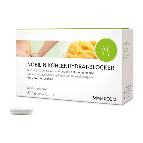 NOBILIN KOHLENHYDRATBLOCKER – 60 Tabletten Carb-Blocker, Appetitzügler zum Gewichtsverlust, Diät...