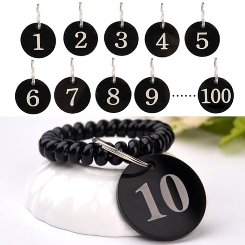 Anneaux d'identification numérotés étiquettes acrylique pour commerce