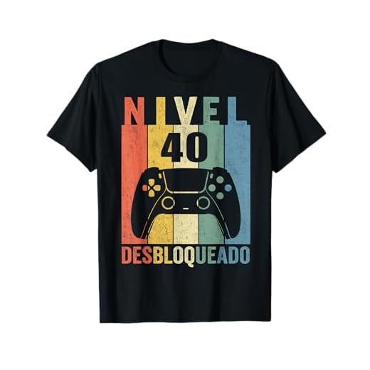 Nivel 40 Desbloqueado Gamer 40 Años 1984 Divertido Hombre Camiseta