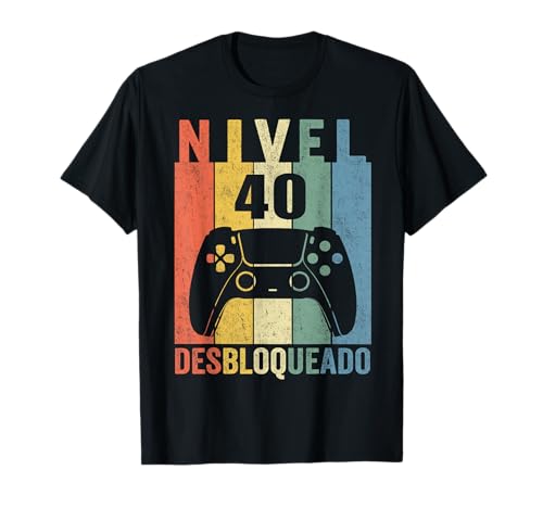 Nível 40 Desbloqueado Gamer 40 anos 1984 Engraçado homem t-shirt