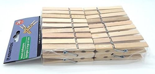 ESSENTIALS 36 Count Wood Clothespins with Spring